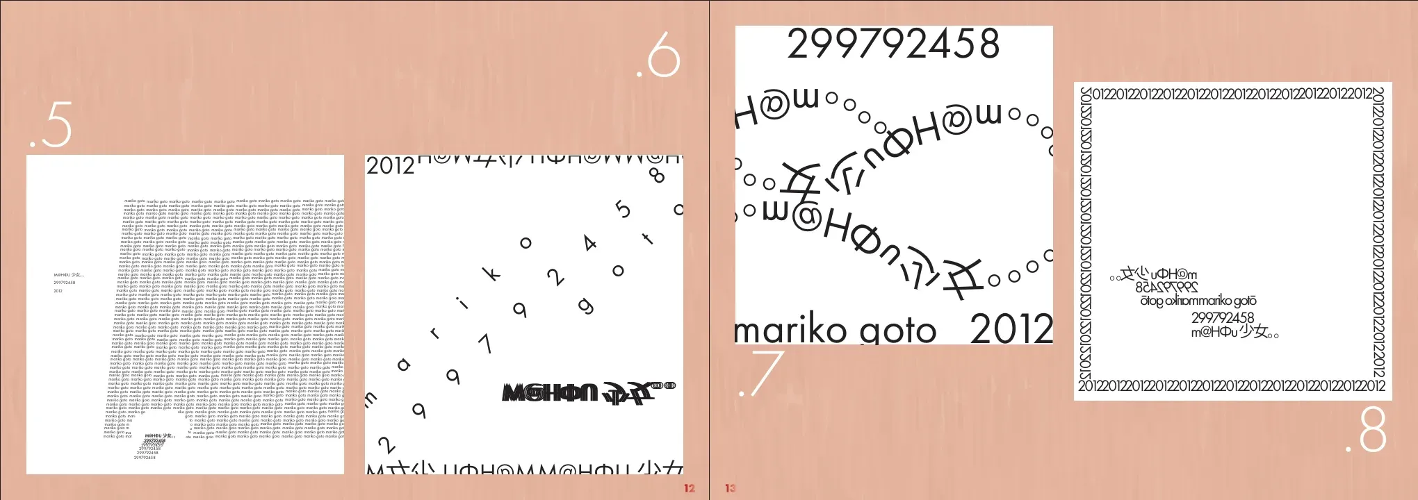 SongBook page of monumental black Futura glyphs on a salmon ground